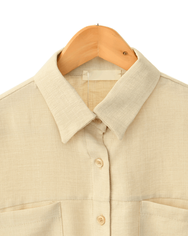 شومیز گره ای جیب دار - Image 4