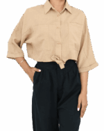 شومیز گره ای جیب دار - Image 7