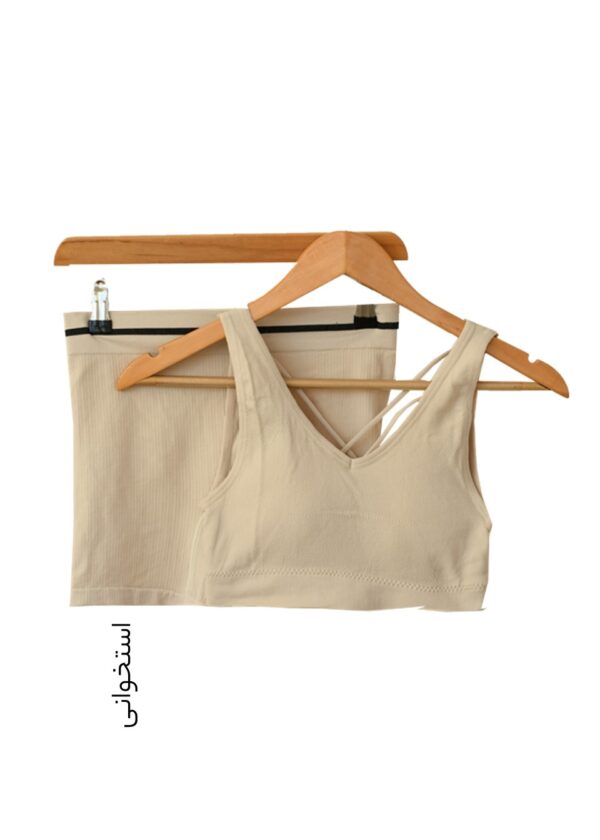 ست نیم تنه و شورتک ورزشی پشت بندی - Image 2