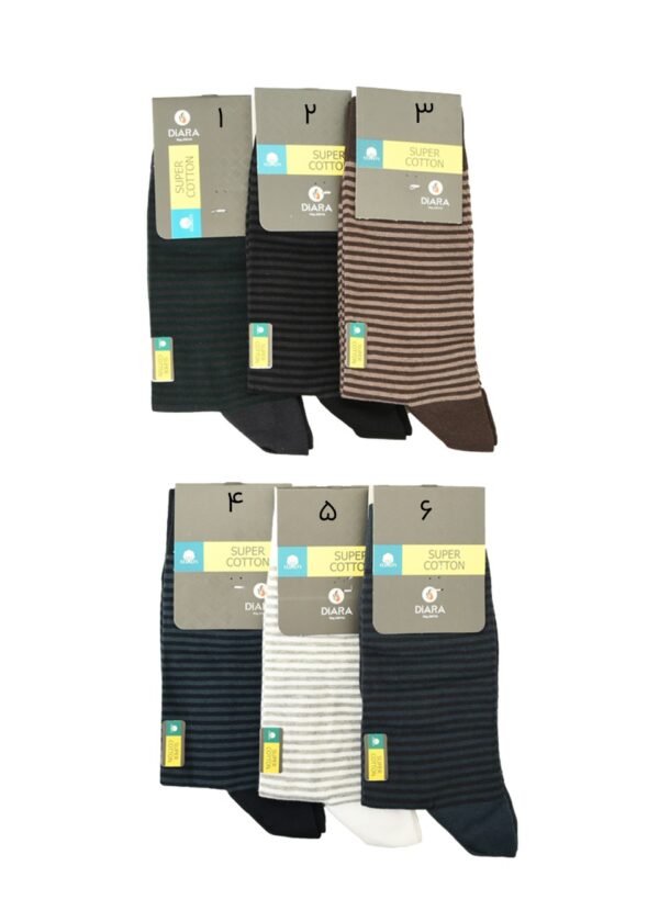 جوراب مردانه ساق بلند راه راه - Image 2