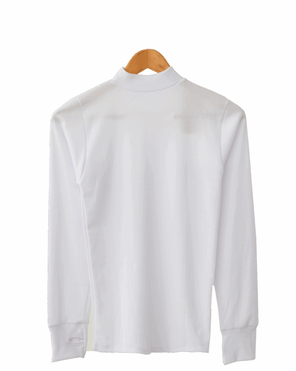 بلوز-سفید-یقه-اسکی-انگشتی--(2) بلوز آستین فینگری - Image 1