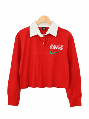 بلوز کراپ یقه دار کوکاکولا