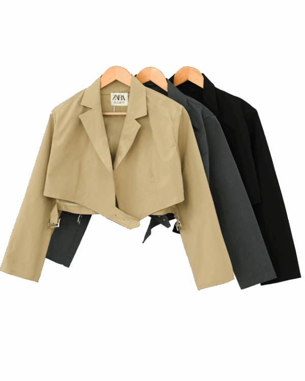 کراپ ترنچ کت زارا - Image 5