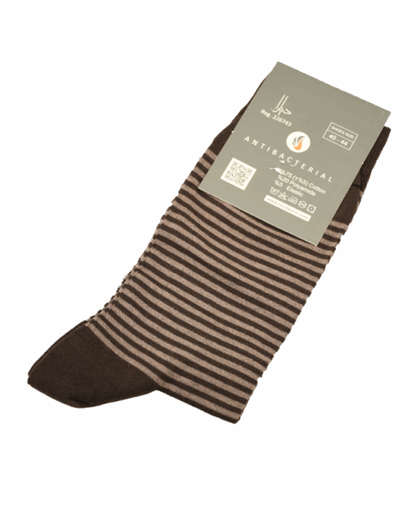 جوراب-2-(1) جوراب مردانه ساق بلند راه راه - Image 1