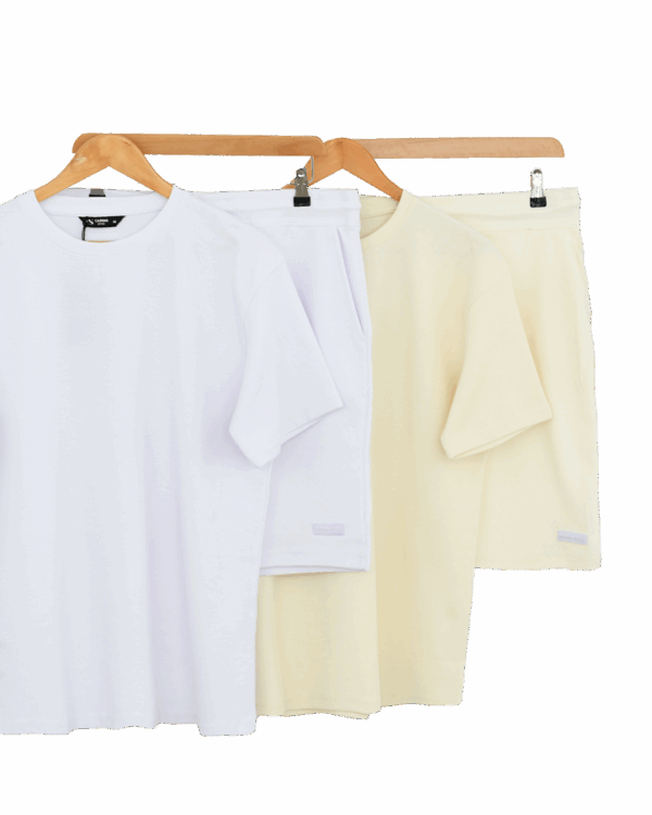 ست-مردانه--(3) ست تیشرت و شلوارک بیسکوئیتی مردانه - Image 2