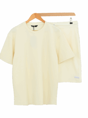 ست تیشرت و شلوارک بیسکوئیتی مردانه