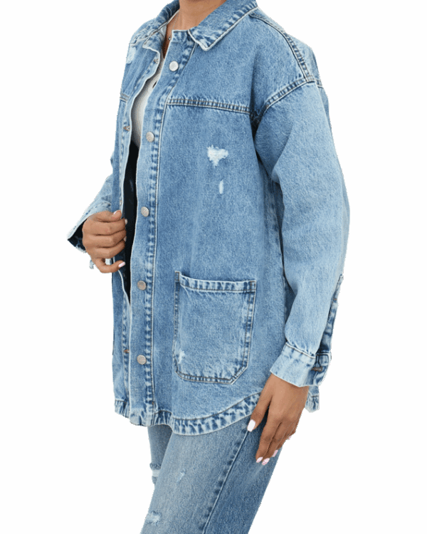 کت جین زاپدار دو جیب - Image 2