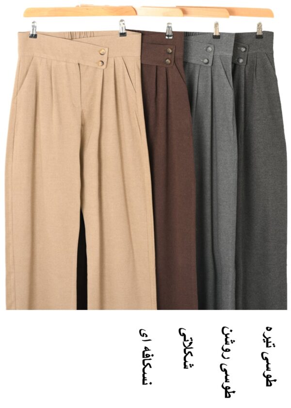 شلوار فوتر جلو دکمه پشت کش - Image 2