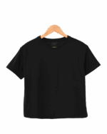 کراپ تیشرت سفید و مشکی ساده