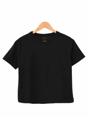 کراپ تیشرت سفید و مشکی ساده