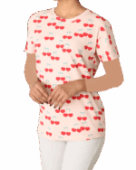 تیشرت کبریتی طرح دار اچ اند ام