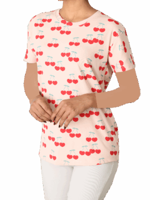 تیشرت کبریتی طرح دار اچ اند ام