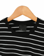 کراپ آستین کوتاه راه راه یقه گرد - Image 3