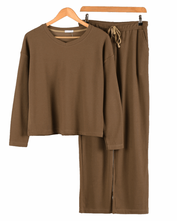 ست-یقه-هفت-بیسکوییتی--(3) ست بلوز شلوار بیسکوئیتی بیسیک - Image 1