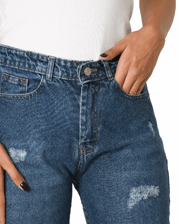 شلوار جین مام استایل زاپدار - Image 4