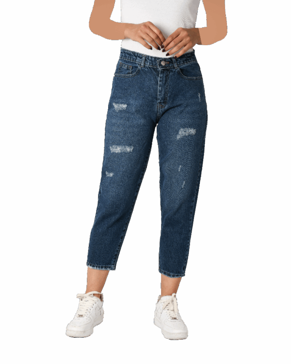 شلوار جین مام استایل زاپدار - Image 3