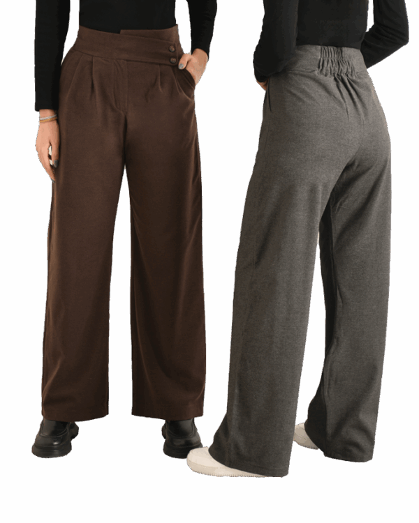 شلوار فوتر جلو دکمه پشت کش - Image 3