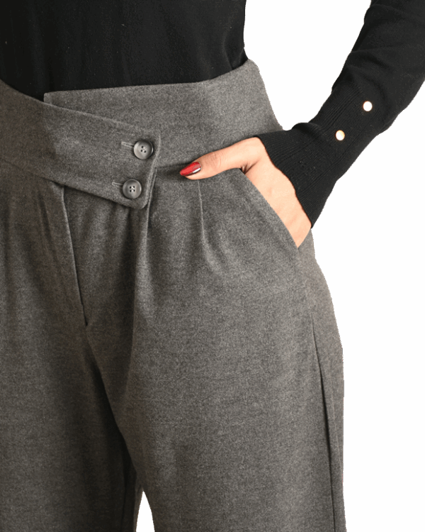 شلوار فوتر جلو دکمه پشت کش - Image 4