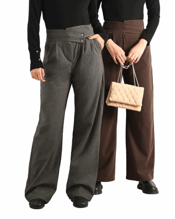 شلوار فوتر جلو دکمه پشت کش - Image 6