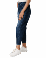 شلوار مام استایل زاپدار سرمه ای - Image 4