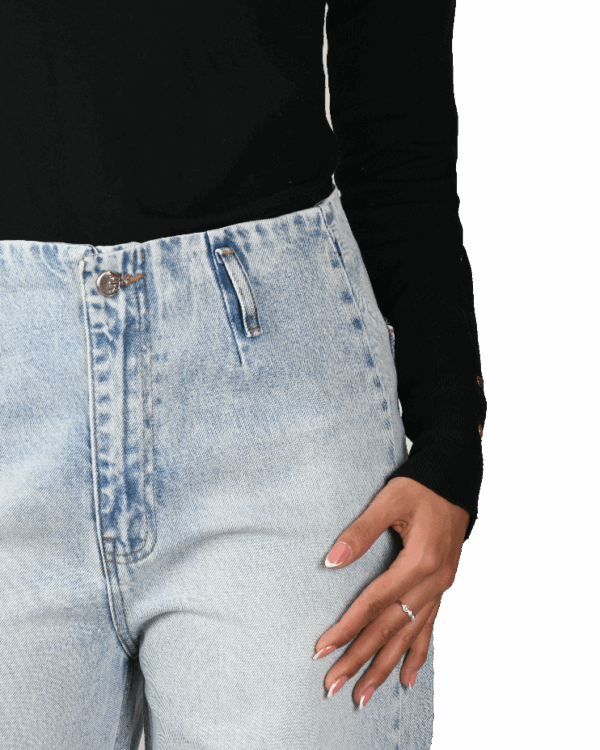 شلوار جین واید لگ زارا آبی روشن - Image 7