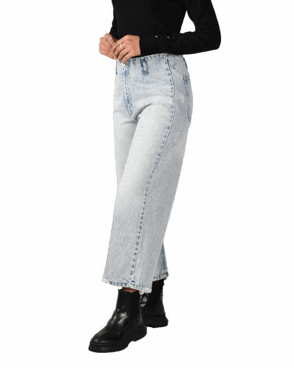 شلوار جین واید لگ زارا آبی روشن - Image 2