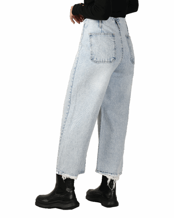 شلوار جین واید لگ زارا آبی روشن - Image 3