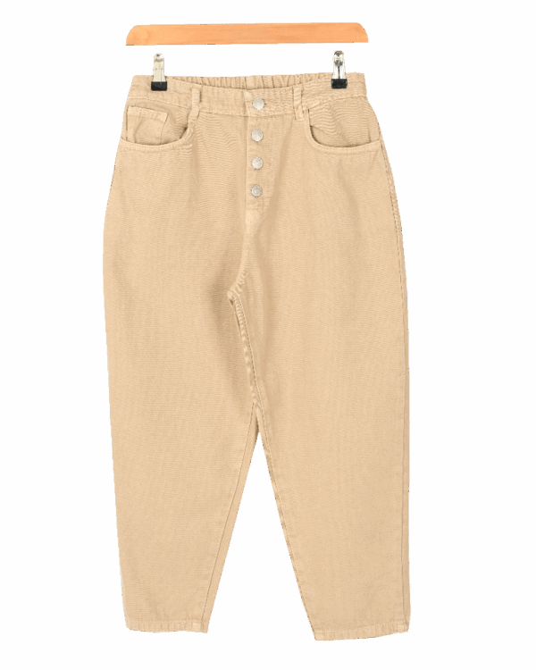 شلوار-کتان-مام-استایل-4-دکمه--(3) شلوار مام فیت کتان - Image 1