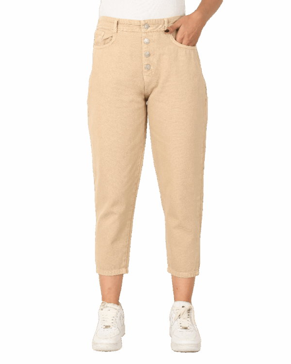 شلوار مام فیت کتان - Image 5