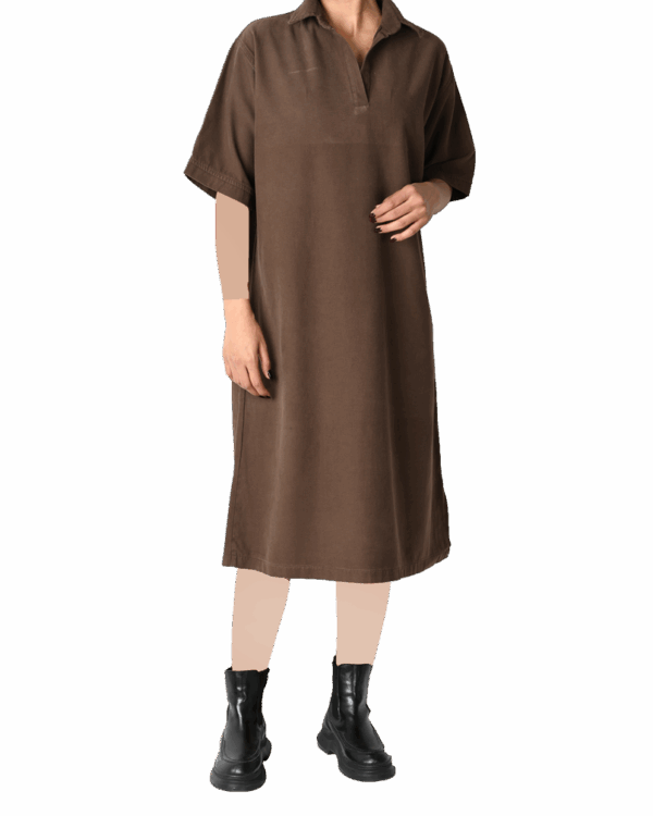 پیراهن کتان آستین سه ربع - Image 3