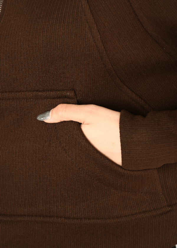 هودی نیم زیپ کراپ - Image 7