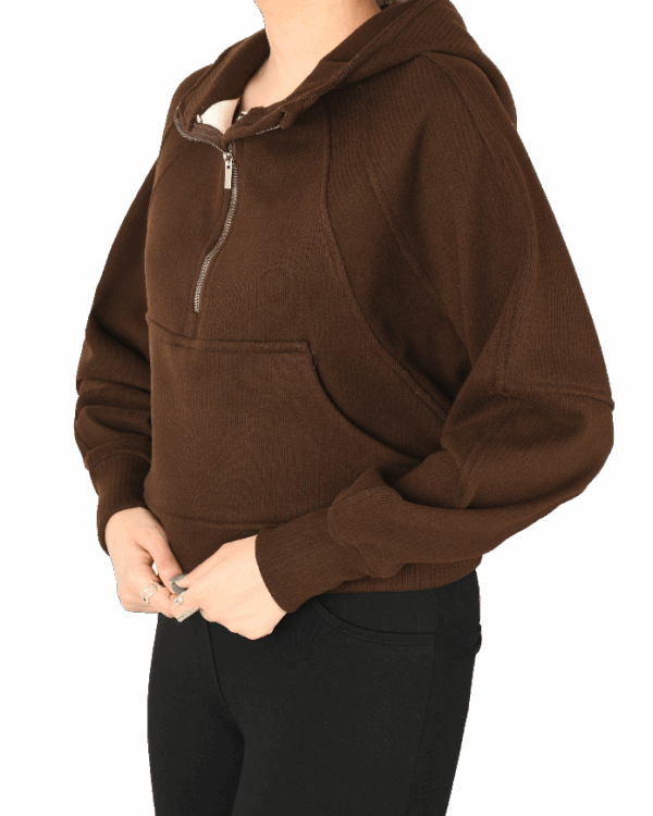 هودی نیم زیپ کراپ - Image 8