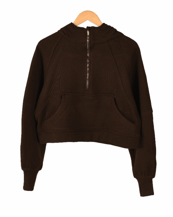 هودی-نیم-زیپ--(18) هودی نیم زیپ کراپ - Image 1