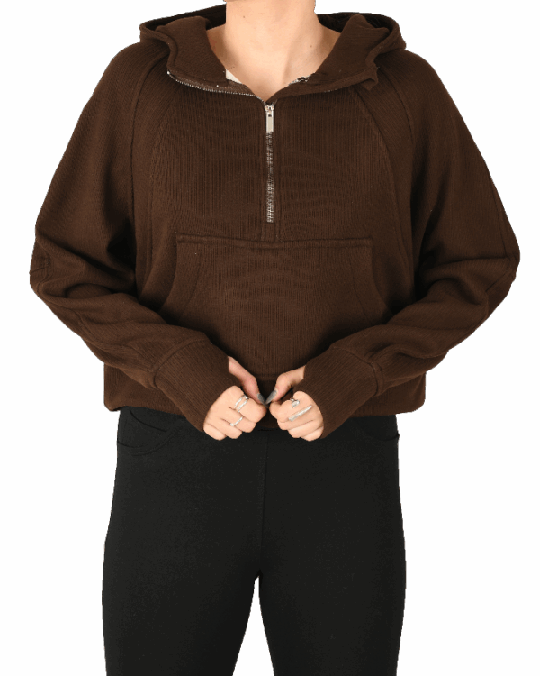 هودی نیم زیپ کراپ - Image 5