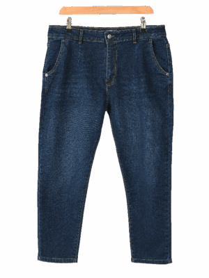 شلوار جین مام فیت سرمه ای