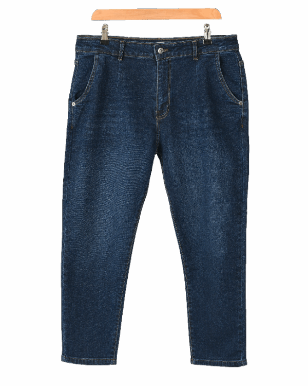 شلوار جین مام فیت سرمه ای - Image 1