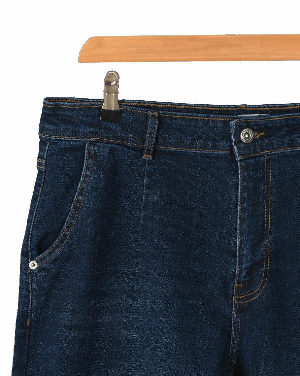 شلوار جین مام فیت سرمه ای - Image 2