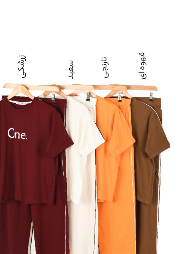 ست تیشرت و شلوار بغل خط وان - Image 2