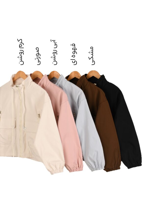 بارونی یقه ایستاده بغل زیپ - Image 2