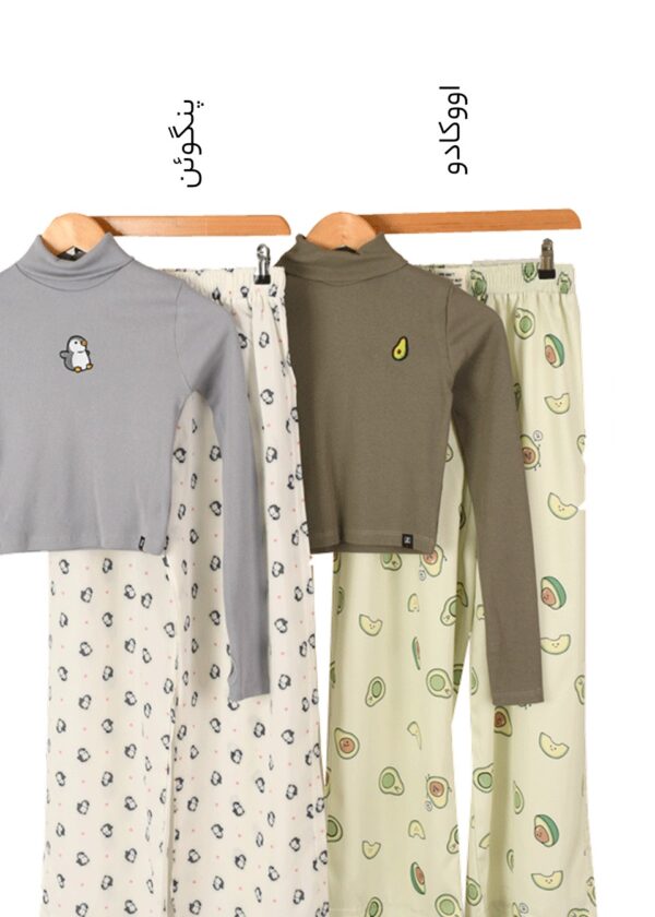 ست بلوز کراپ و شلوار عروسکی - Image 3