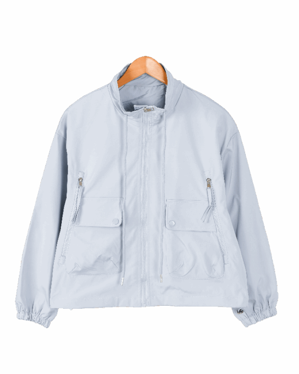 بارونی یقه ایستاده بغل زیپ - Image 1