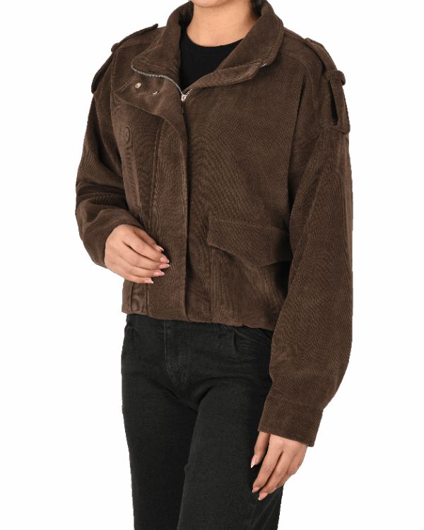 بامبر جکت مخمل کبریتی جیب پاکتی - Image 12