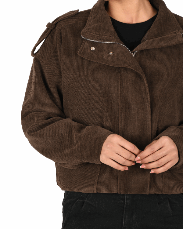 بامبر جکت مخمل کبریتی جیب پاکتی - Image 13