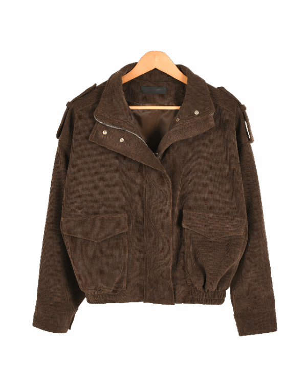 بامبر جکت مخمل کبریتی جیب پاکتی - Image 1