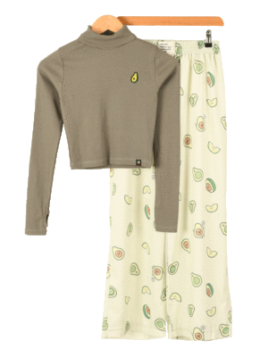 ست بلوز کراپ و شلوار عروسکی