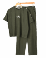 ست تیشرت و شلوار الو بغل خط