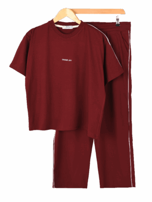 ست تیشرت و شلوار بغل خط جوی