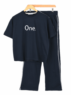 ست تیشرت و شلوار بغل خط وان