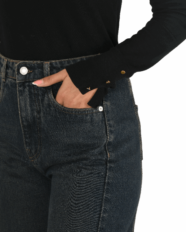 شلوار شافل سرمه ای کثیف - Image 5