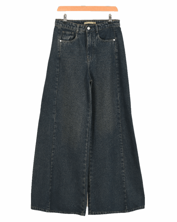 شالف-بگ-جین--(2) شلوار شافل سرمه ای کثیف - Image 1